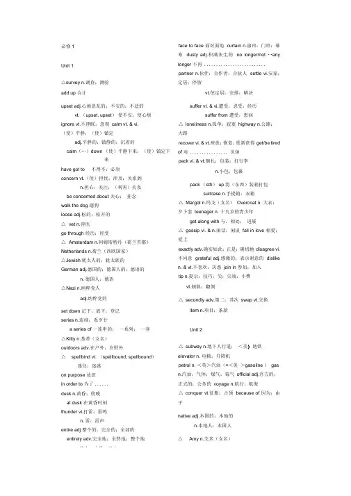 人教版高中英语单词表(超强完整版)