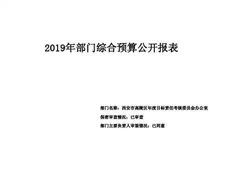 2019年部门综合预算公开报表