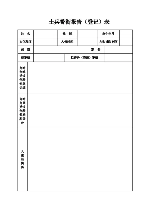 部队常用表格