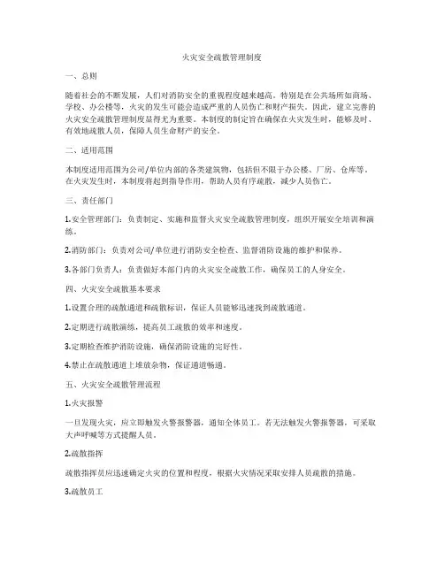 火灾安全疏散管理制度