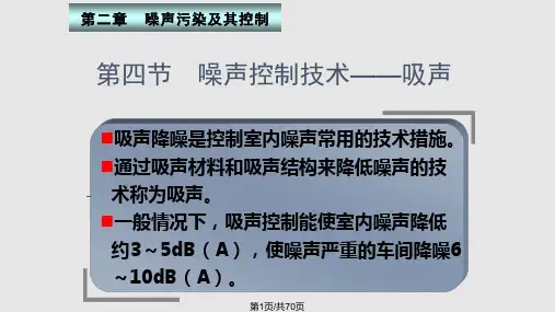 噪声控制技术——吸声案例PPT课件