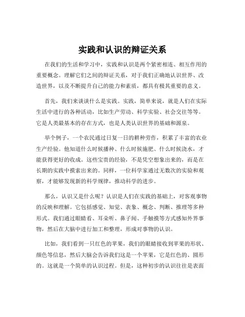 实践和认识的辩证关系