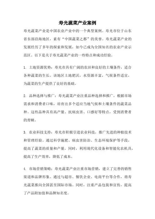 寿光蔬菜产业案例