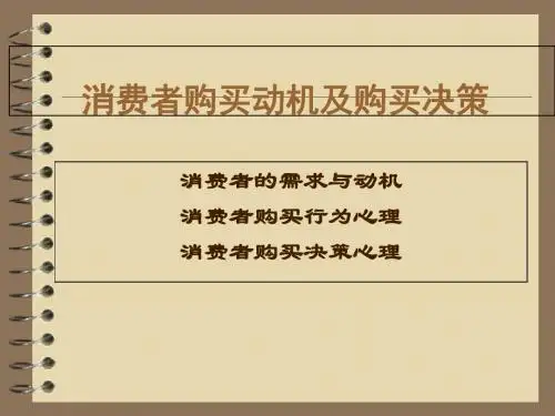 消费者需要与消费者购买动机PPT课件