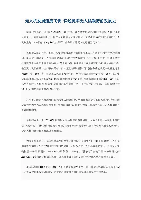详述美军无人机载荷的发展史