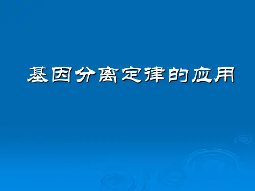 基因分离定律的应用