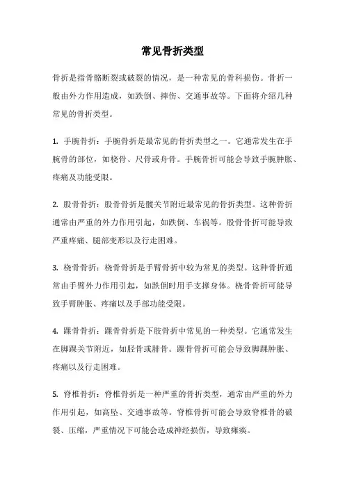 常见骨折类型