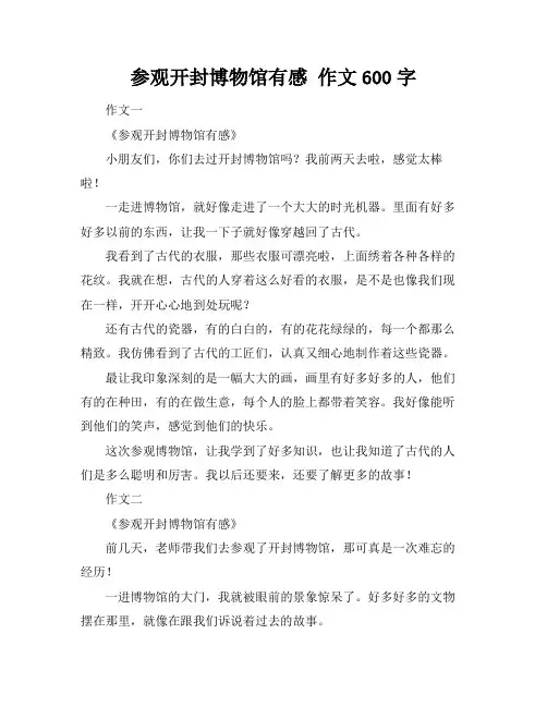 参观开封博物馆有感 作文600字