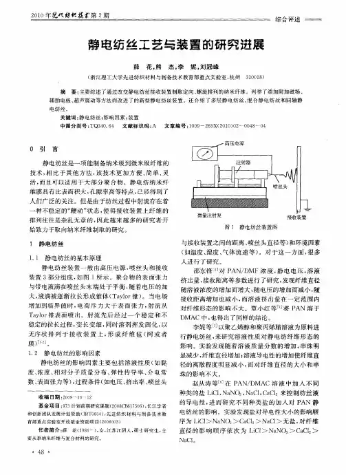 静电纺丝工艺与装置的研究进展