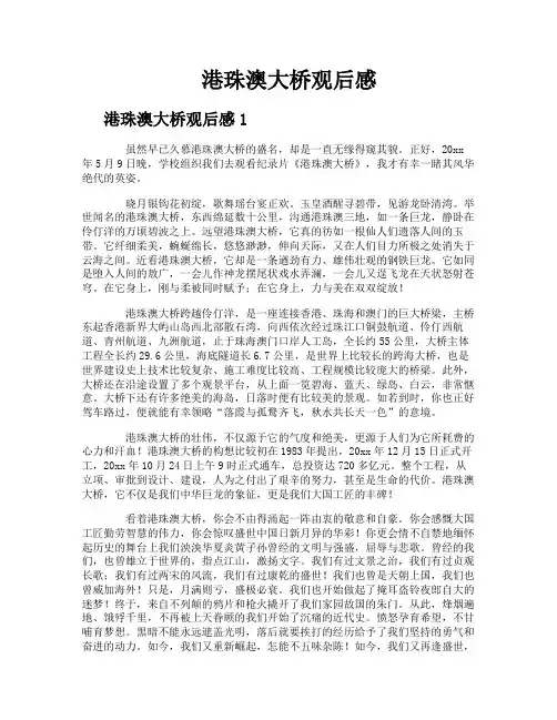 港珠澳大桥观后感