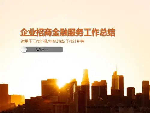 企业招商金融服务工作总结PPT模板