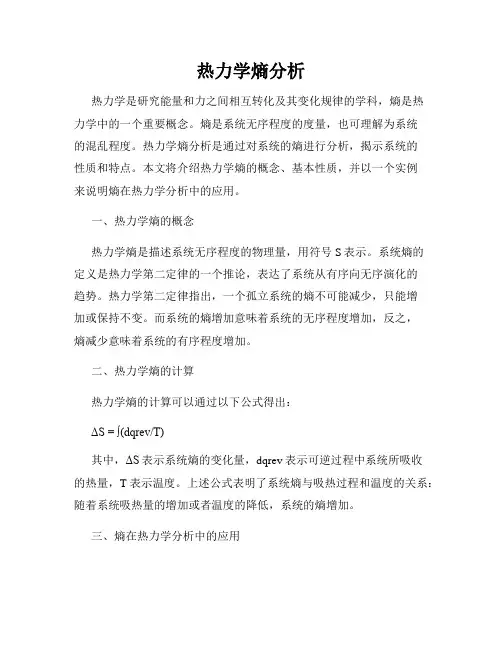 热力学熵分析