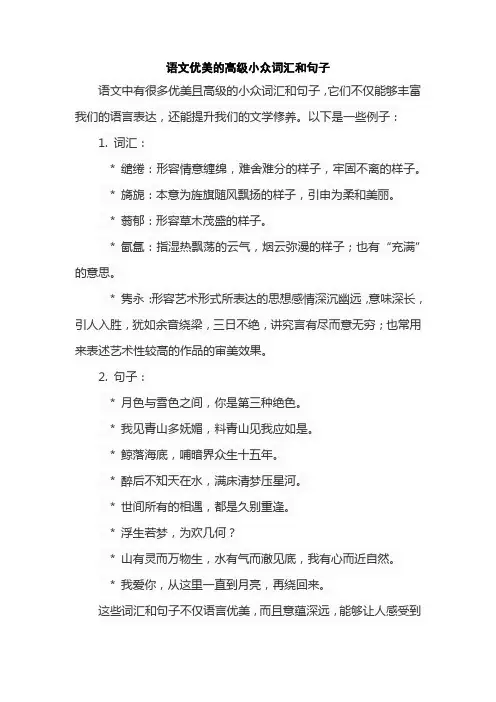 语文优美的高级小众词汇和句子