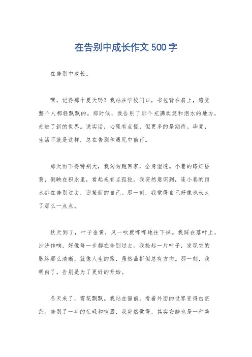 在告别中成长作文 500字