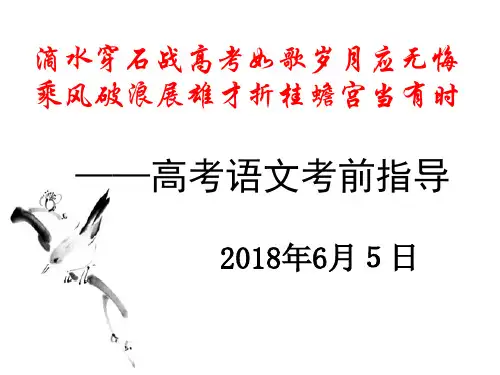 2018年高考语文考前指导