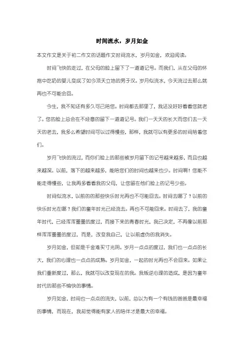 初中初二作文话题作文：时间流水,岁月如金