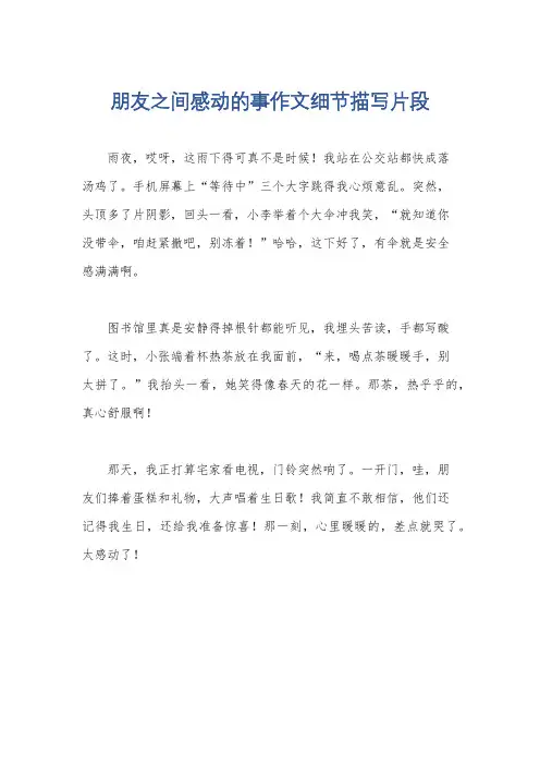 朋友之间感动的事作文细节描写片段