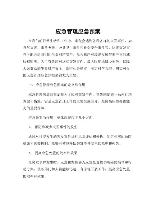 应急管理应急预案