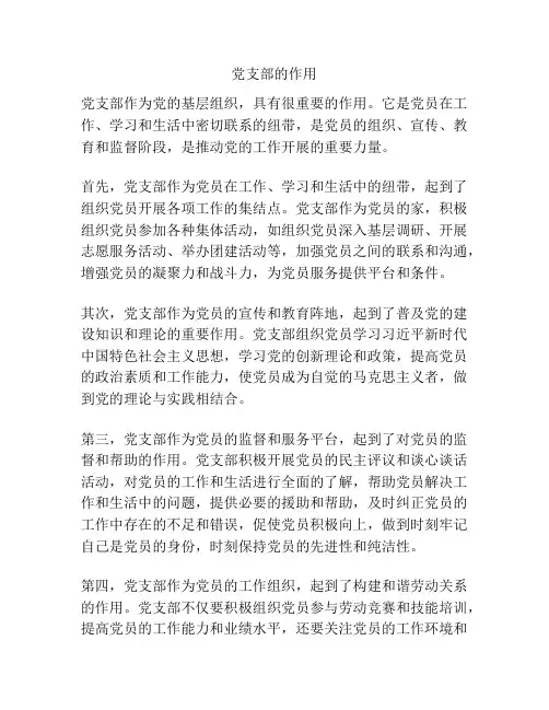 党支部的作用