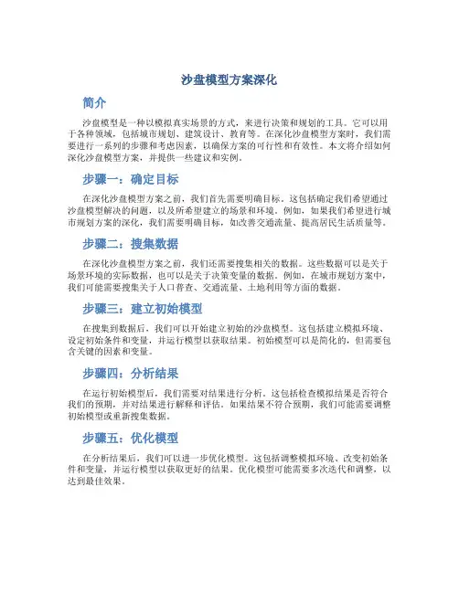 沙盘模型方案深化