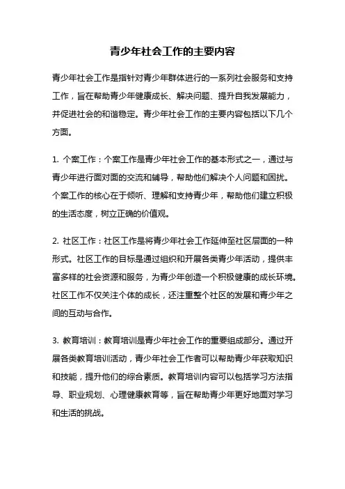青少年社会工作的主要内容