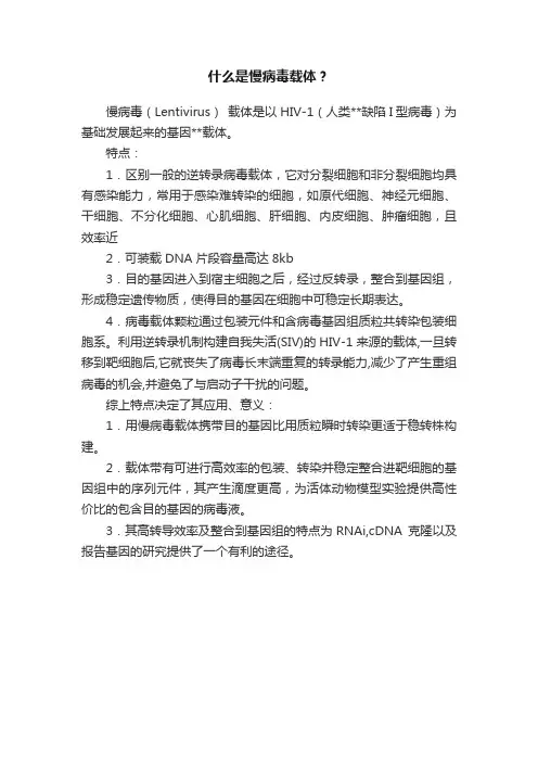 什么是慢病毒载体？