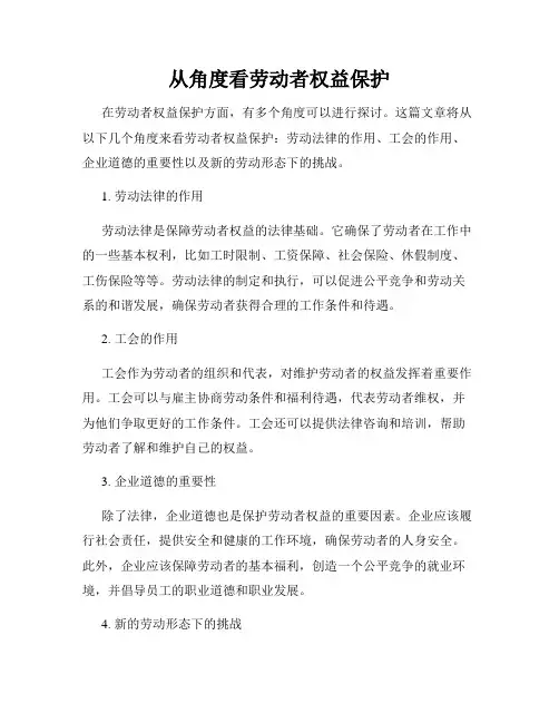 从角度看劳动者权益保护