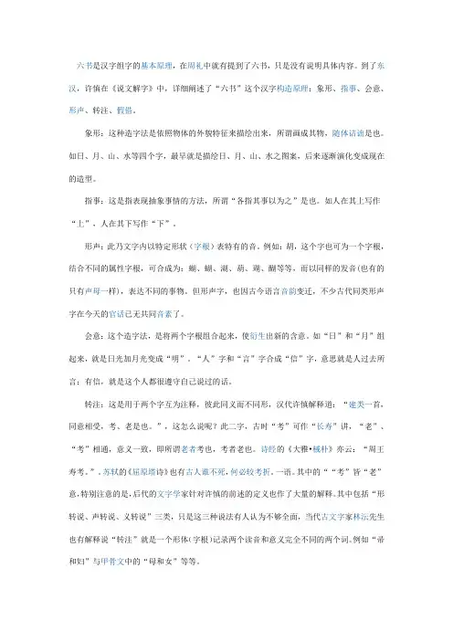 六书是汉字组字的基本原理
