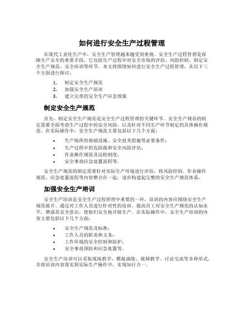 如何进行安全生产过程管理