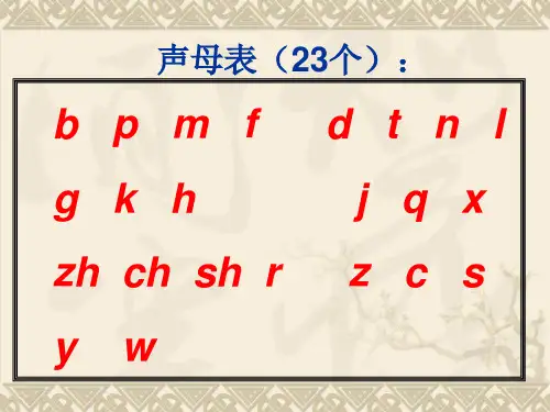 汉语拼音总复习总结ppt课件