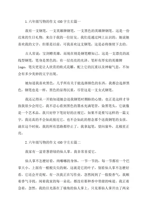 六年级写物的作文450字左右