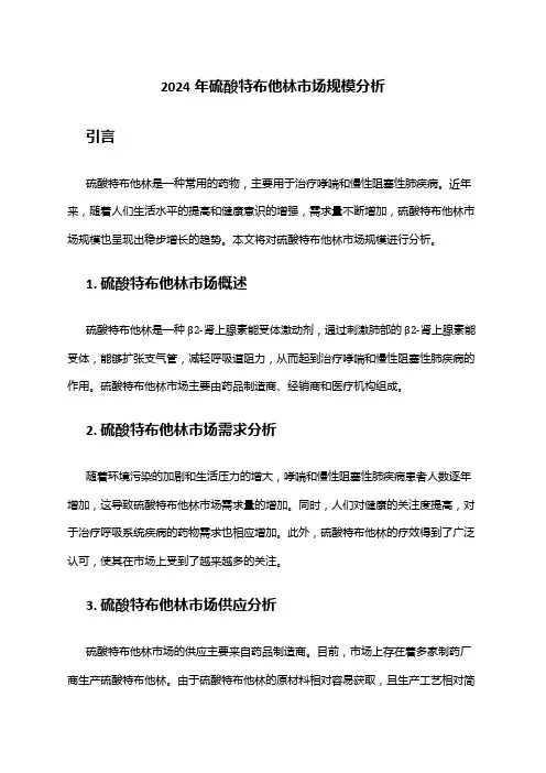 2024年硫酸特布他林市场规模分析