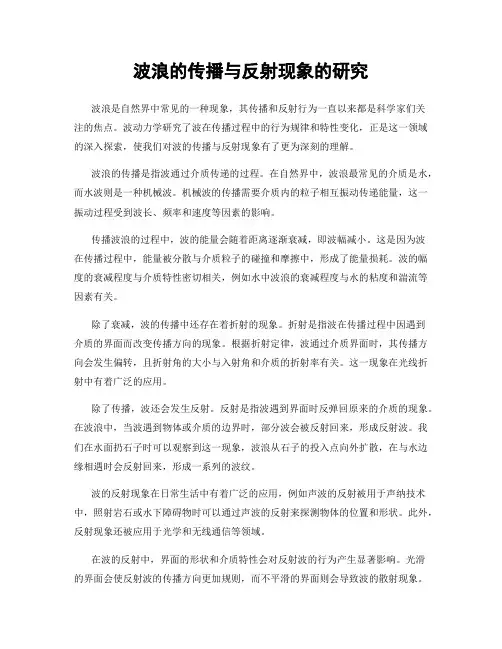 波浪的传播与反射现象的研究