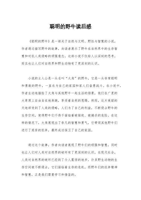 聪明的野牛读后感