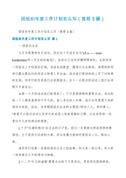 团组织年度工作计划怎么写(推荐3篇)