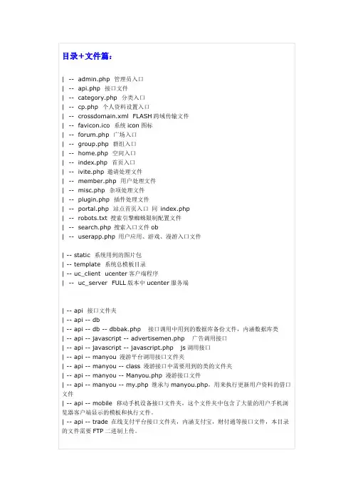 DISCUZ论坛详细的目录结构