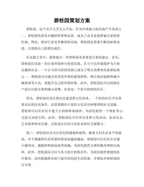 碧桂园策划方案