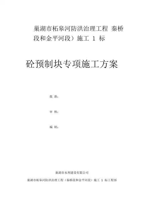 混凝土预制块体专项施工专业技术方案