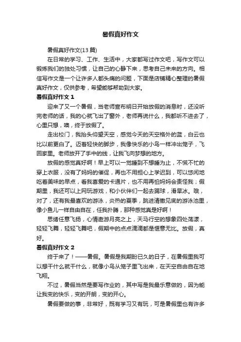 暑假真好作文