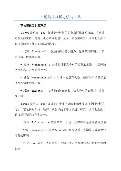 市场情报分析方法与工具