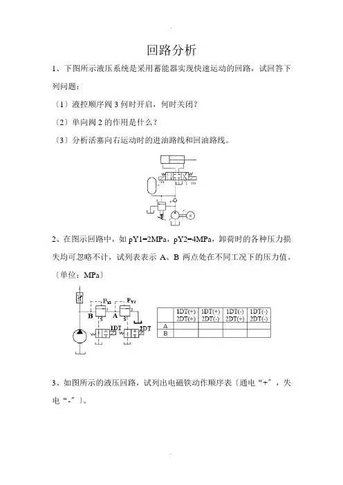 液压回路分析