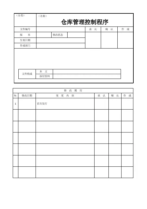 仓库管理控制程序