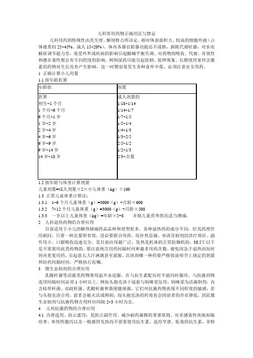 儿科常用药物正确用法与禁忌[1]