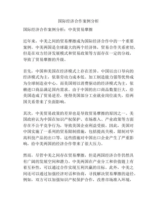 国际经济合作案例分析