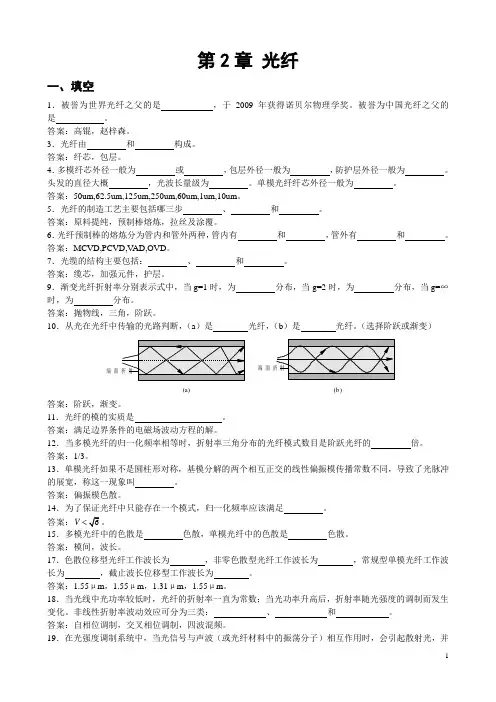 《光纤通信》第2章作业答案