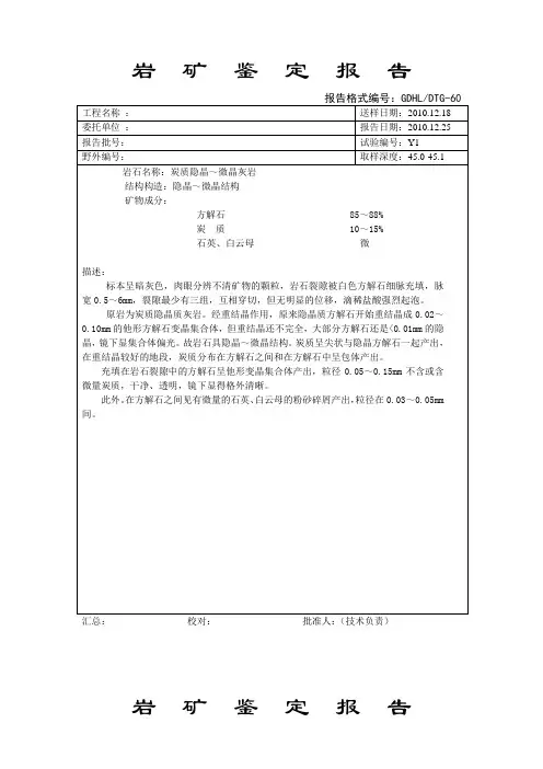 岩矿鉴定2010.12.23
