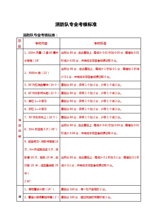 消防队专业考核标准