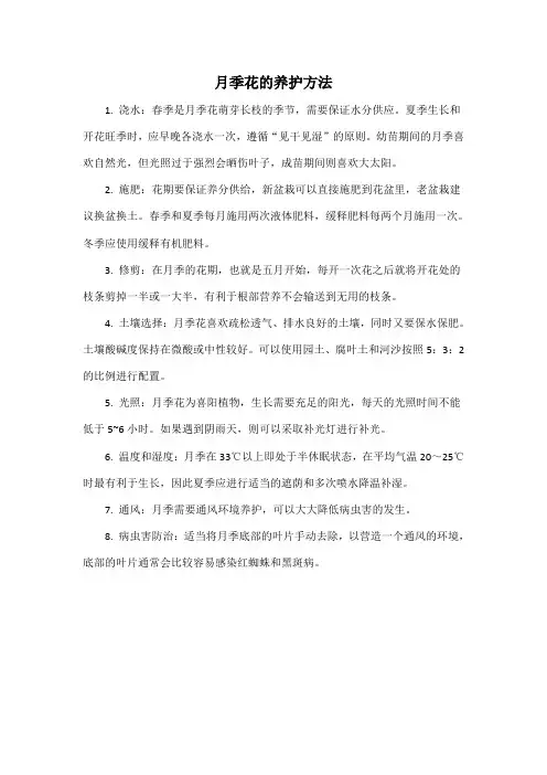 月季花的养护方法