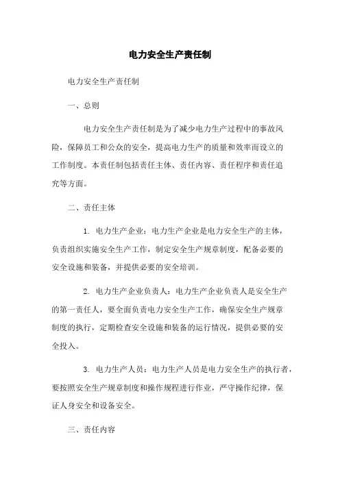 电力安全生产责任制
