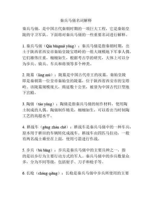 秦兵马俑名词解释